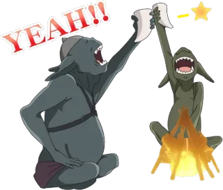 🍻 58e83083 YEAH!! goblin, święto, fantasy, kreskówka, animacja telegram sticker