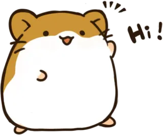 👋 c736073f Hi ! ハムスター, かわいい, 動物, こんにちは, 挨拶, アニメ whatsapp sticker