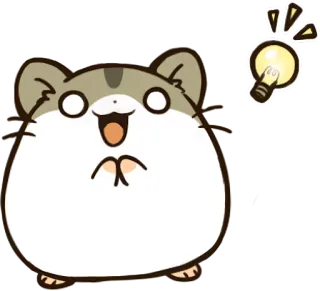 💡 e03da1a7 ハムスター, 電球, アイデア, 可愛い, 動物, 漫画 whatsapp sticker