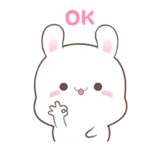 🐰 3a313e40 OK 兔子, 好的, 卡通, 可爱, 中指 telegram sticker