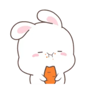 🐰 6385aed7 兔子, 胡萝卜, 可爱, 动物 telegram sticker