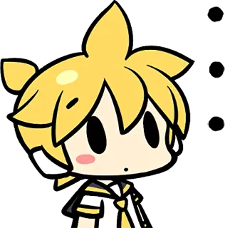 😶 231320b0 Kagamine Rin vocaloid, anime, manga, kawaii, chibi, musique, art numérique telegram sticker