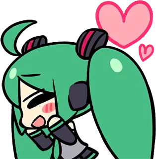 ❤️ 5571d514 Hatsune Miku Anime, Kawaii, Mignon, Coeurs, Vocaloid, Miku telegram sticker