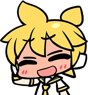 😣 7ef0d37d Kagamine Rin Anime, Vocaloid, Kagamine Rin, mignon, Sticker telegram sticker