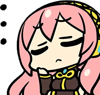 😕 adf660fb Megurine Luka Anime, Vocaloid, mignon, cheveux roses, Manga telegram sticker