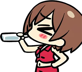 😚 b9d9a255 boire, style animé, dessin animé, mignon telegram sticker