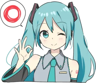π a8dadd18 Hatsune Miku anime, vocaloid, singer, idol, japanese, cute, miku, thumbs up telegram sticker