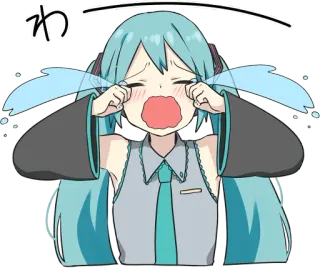 π ea993ecc Hatsune Miku γ anime, cry, crying, sad, hatsune miku, vocaloid telegram sticker
