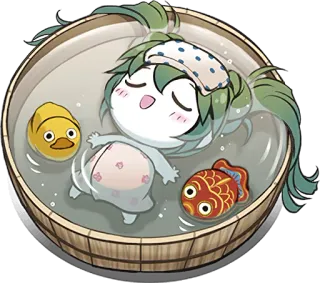 🛁 4c141fa3 Anime, Garota, Banheira, Banho, Doente, Fofo/a, Peixinho dourado, Pato de borracha whatsapp sticker