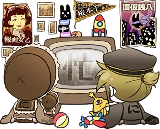 📺 6eb36fbf 桜本 面仮銭八 P 報画女乙 X に 忙 に bonecas, anime, japonês, arte, ilustração, desenho animado whatsapp sticker