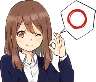 😉 7d263e13 anime, girl, ok, gesture, wink telegram sticker