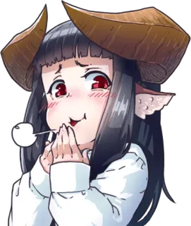 😏 15b72449 Anime, Gadis, Iblis, Tanduk, Lucu telegram sticker