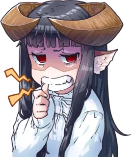 😒 186f97f8 Anime, Iblis, Marah, Lucu, Tanduk telegram sticker