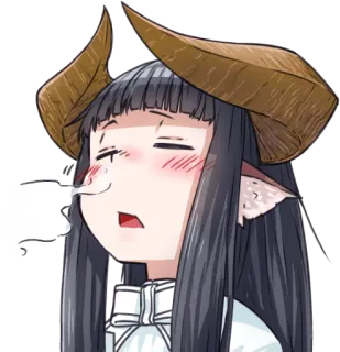 🤤 3db34614 Anime, Tanduk, Lelah, Kartun telegram sticker