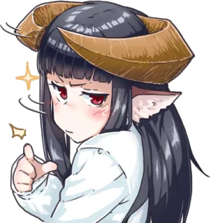 ☝️ 4070fb6e Anime, Iblis, Gadis, Tanduk, Jari tengah telegram sticker