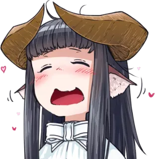 😍 841e6227 Anime, Lucu, Tanduk, Gadis, Fantasi, Kawaii, Hati telegram sticker