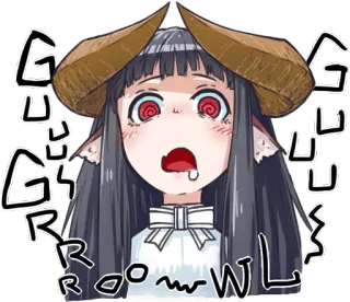 Horned girl's collection :: @line_stickers whatsapp stickers