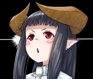 Horned girl's collection :: @line_stickers whatsapp stickers