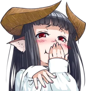 😏 986463db Anime, Gadis, Iblis, Tanduk, Merona, Lucu telegram sticker