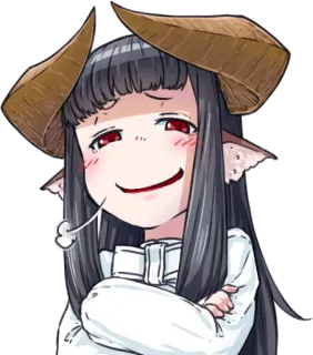 😏 c21b9bea Anime, Iblis, Tanduk, Gadis, lucu telegram sticker