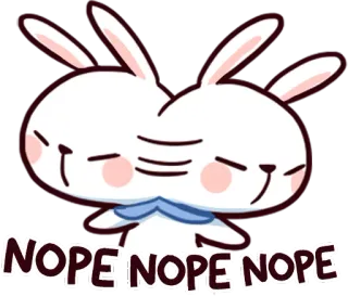 ❌ 145baf66 NOPE NOPE NOPE lapin, lapinou, non, pas, mignon, animal whatsapp sticker