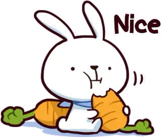 😗 177bfb77 Nice lapin, dessin animé, mignon, animal, lapinou, nourriture whatsapp sticker