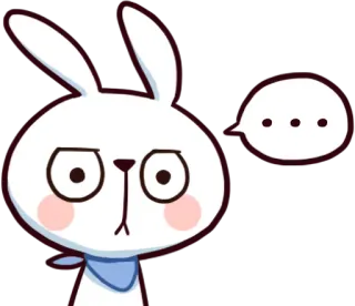 😐 241d9fe5 lapin, animal, dessin animé, penser, mignon, kawaii whatsapp sticker