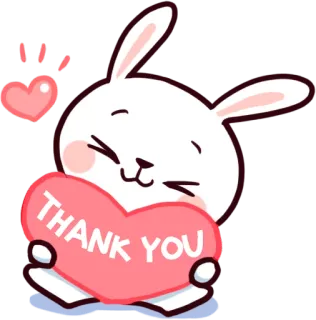 ❤️ 289d661a THANK YOU merci, lapin, cœur, mignon, lapinou whatsapp sticker