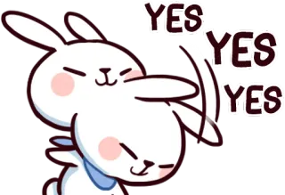 ⭕ 75527720 YES
YES
YES lapin, oui, mignon, positif, affirmatif whatsapp sticker