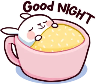 😴 8e71856f Good Night bonne nuit, sommeil, lapin, lapin, dessin animé, mignon whatsapp sticker
