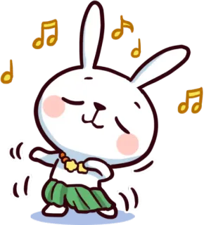 💃 c48ec4f8 lapin, danse, dessin animé, musique, mignon, personnage, animation whatsapp sticker