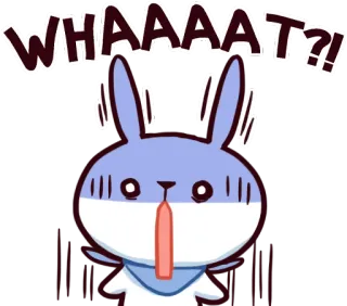 😱 d422991e WHAAAAAT?! lapin, dessin animé, surprise, choqué, exclamation whatsapp sticker