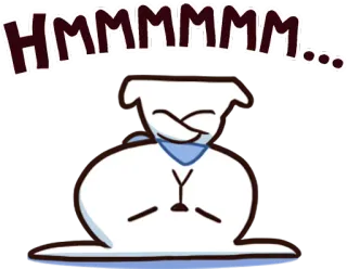 🤔 e938dc60 HMMMMMM penser, hmm, réflexion, confus, question, mignon, dessin animé whatsapp sticker