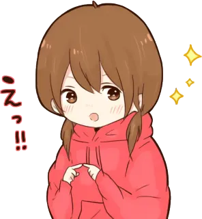 🤩 7f237f06 え?? Anime, Kawaii, Fofo, Brilho, Desenho animado, Menina whatsapp sticker