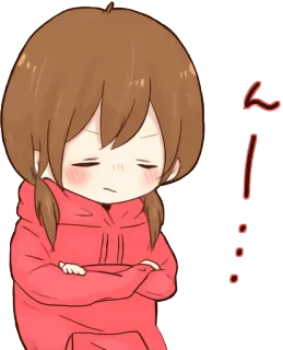 🤔 a90c7180 んー Anime, Mangá, Fofo, Garota, Kawaii, Japonês whatsapp sticker