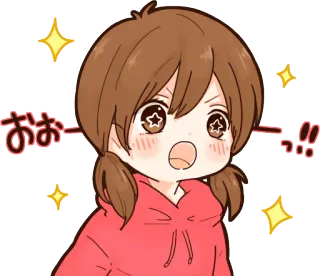 🤩 c1ff9fac おお Anime, Mangá, Fofo, Kawaii, Garota, Brilho whatsapp sticker