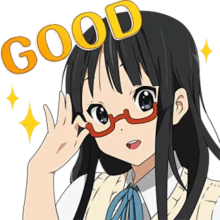👍 165e57ee GOOD Anime, Cô gái, Dễ thương, Kính, Sao, Kawaii telegram sticker
