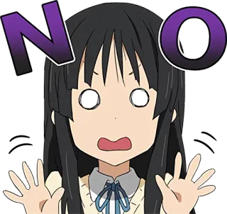 ❌ 27e5e9ce NO Anime, Cô gái, Không, Biểu cảm, Hoạt hình telegram sticker