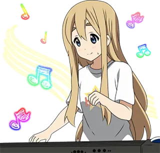 🎹 ac00f5da Anime, Cô gái, Âm nhạc, Bàn phím, Dễ thương telegram sticker