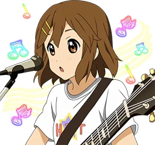 🎤 f2138952 Yui Hirasawa K-On! Anime, Âm nhạc, Guitar, Trường học, Ban nhạc telegram sticker