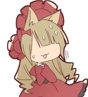 😓 44afe858 애니메이션, 고양이 소녀, 귀여운, 카와이, 만화, 땀, 당황, 얼굴을 붉히다 telegram sticker