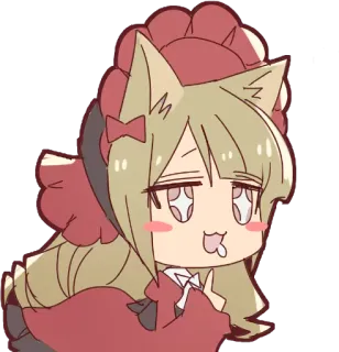 🤤 4a7581eb 애니메이션, 만화, 귀여운, 치비, 캐릭터, 고양이 소녀 telegram sticker