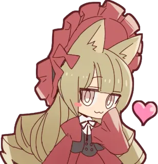 😘 72a068a1 애니메이션, 만화, 여우 소녀, 귀여운, 카와이, 하트 telegram sticker