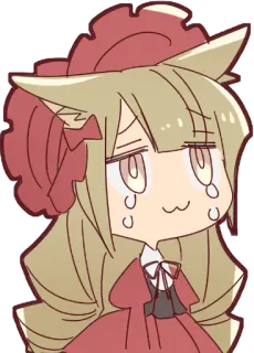 😢 a7db8a8a 애니메이션, 고양이, 소녀, 귀여운, 우는, 눈물, 슬픈 telegram sticker