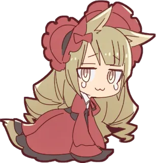 😢 b80bd90a 애니메이션, 치비, 귀여운, 소녀, 드레스, 우는 telegram sticker