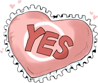 👍 18aba59f YES да, сердце, утвердительный, позитивный, одобрение, согласие, сердца, милый whatsapp sticker