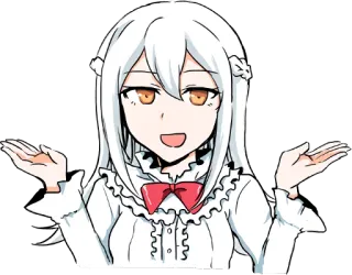 🤷‍♀️ 2f69f382 Аниме, Манга, Девушка, Персонаж, Белые Волосы, Искусство, Иллюстрация whatsapp sticker