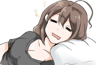 🤤 4c1f6b40 Аниме, Спит, Сонный, Мультфильм, Уставший, Расслабленный whatsapp sticker