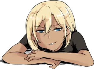 😈 83e34410 аниме, манга, самодовольный, девушка whatsapp sticker