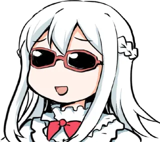 😎 95db6483 Аниме, Манга, Белые волосы, Солнцезащитные очки, Мультфильм, Каваий whatsapp sticker